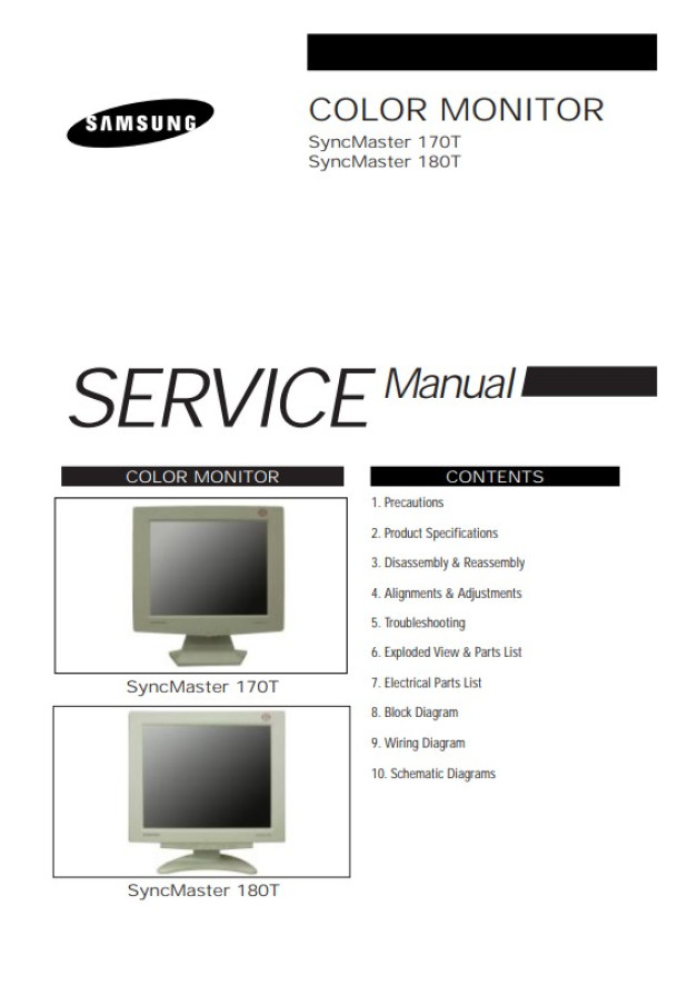 SyncMaster 170T, SyncMaster 180T